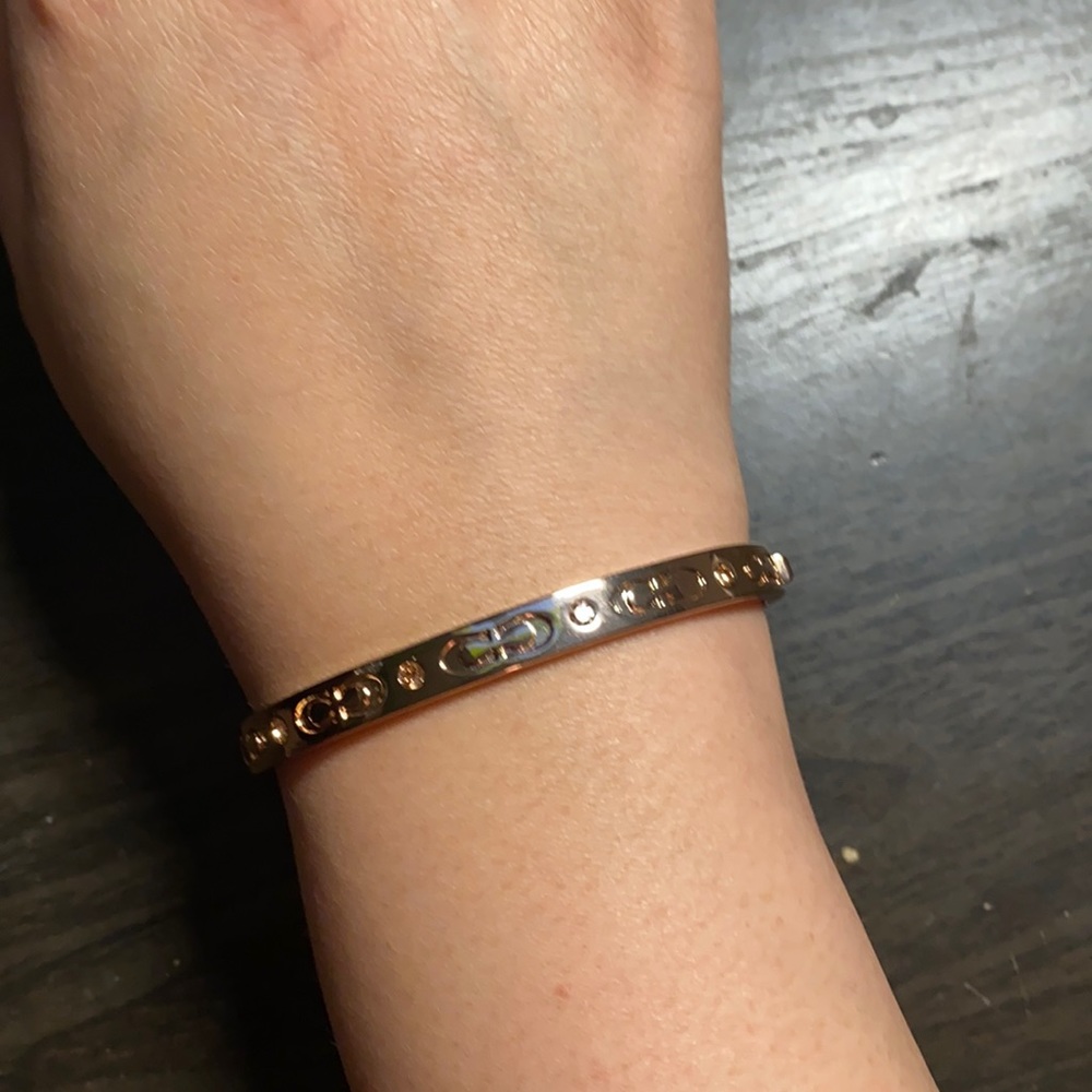 Coach Rose-Gold Kissing C Hinged Bangle - Picture 1 of 8